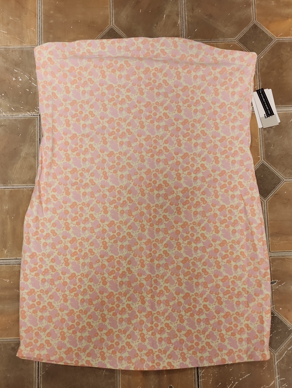 bp Strapless Pastel Pink & Peach Floral Tube Dress